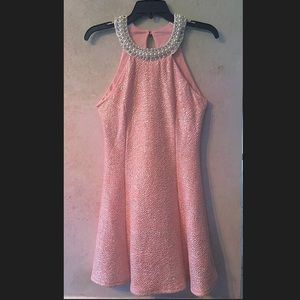 💗Light Pink Dress With Pearls & Rhinestones💗